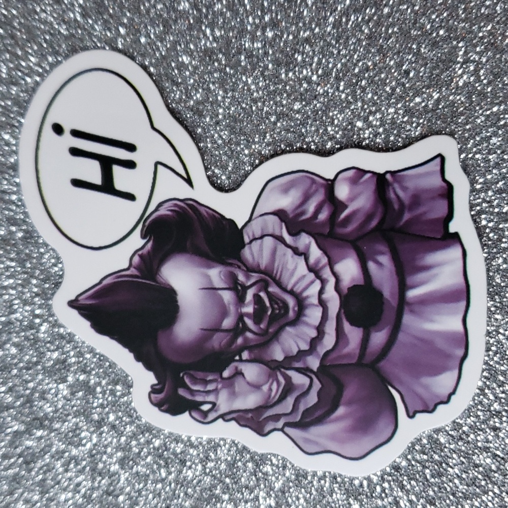 HORROR MOVIE waterproof sticker It clown QUOTE hi